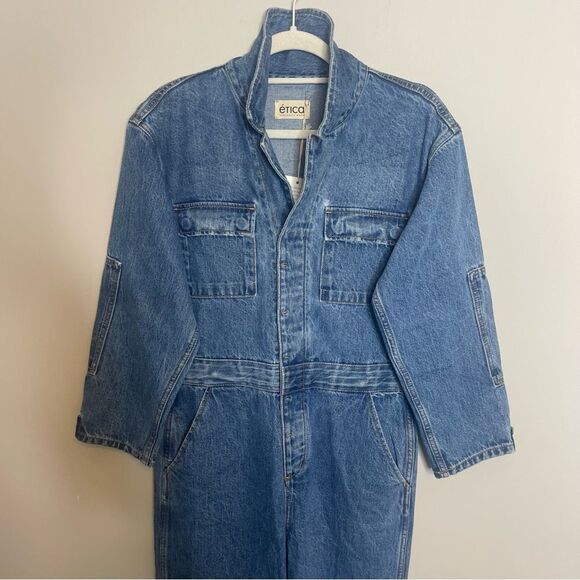 ETICA  Larson Utility Denim Jumpsuit NWT - Picture 7 of 14